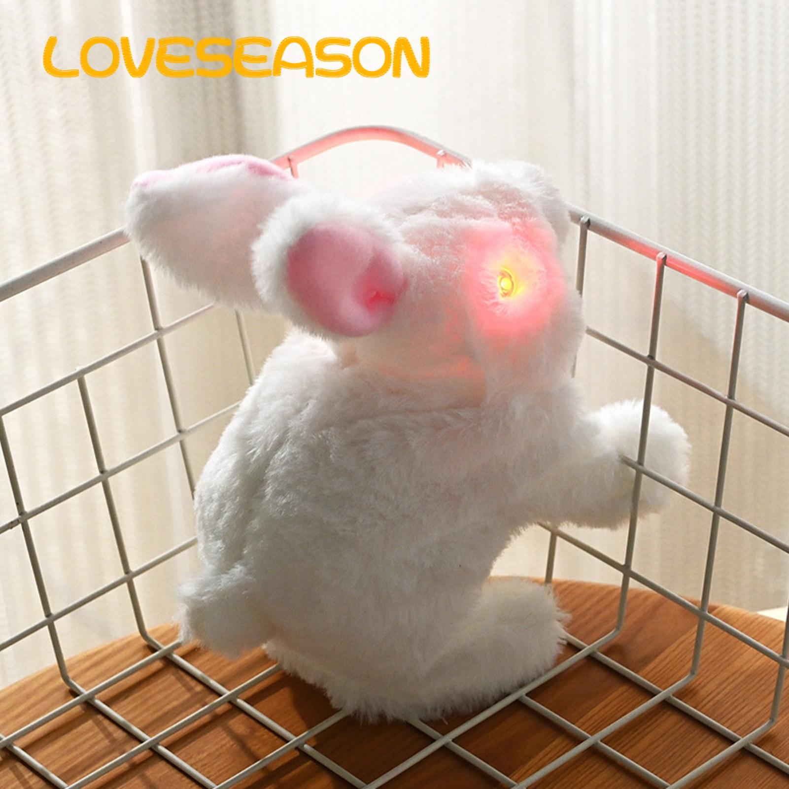 Interactive Rabbit Toy Adorable Battery-powered Electric Bunny Toy with Sound Light Perfect Walking Plush Toy for Kids Southeast Asian Buyers' Favorite. 