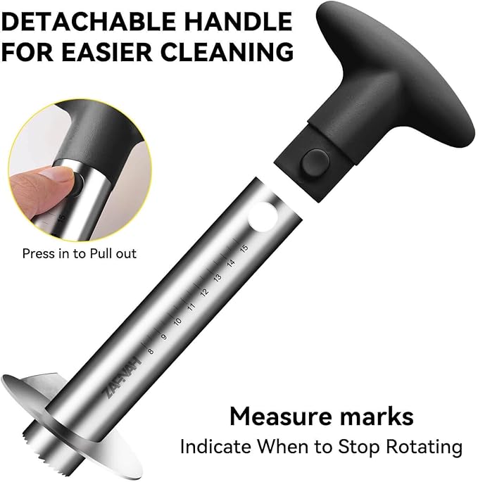 ZAFNAH Pineapple Corer and Slicer, Pineapple Slicer and Corer, Stainless Steel Pineapple Peeler, Easy Pineapple Core Remover, Decorator, Eye Removal Tool, Pelador de Piña (Black with. 