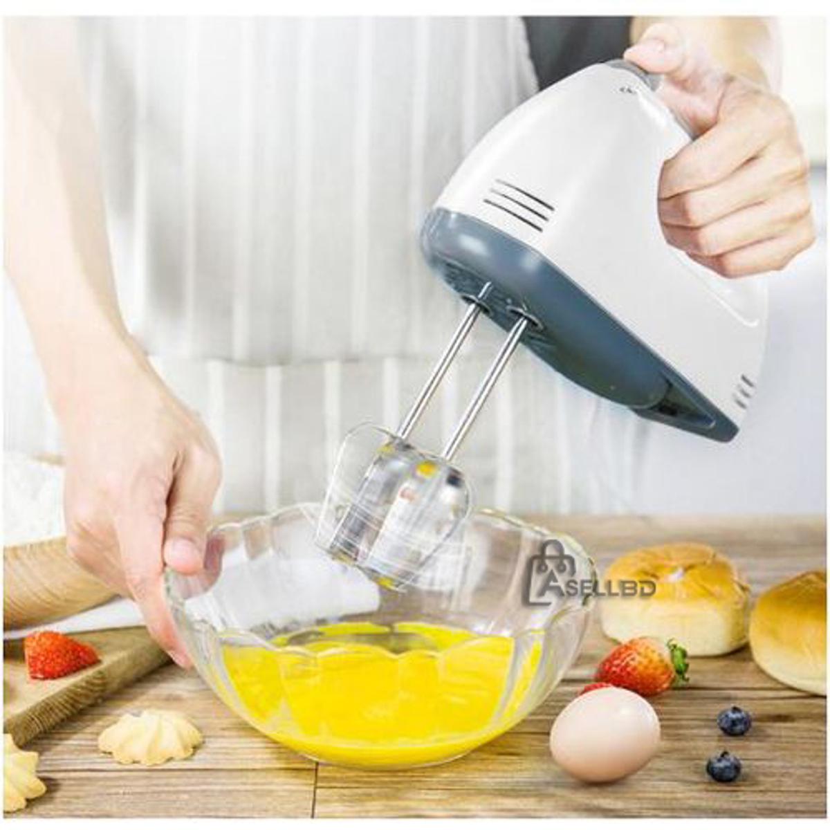 Hand Mixer Mini Small Kitchen Appliance Food Preparation Handheld Cream Blender Egg Beater Cheap Electric 7 Speed Variable Speed Cake Cream Food Processor-White. 