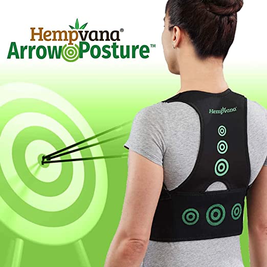 Hempvana Arrow Posture - Fully Adjustable Posture Support & Posture Corrector for Upper Body - Helps Correct Slouching, Text Neck and Hunching Over. 