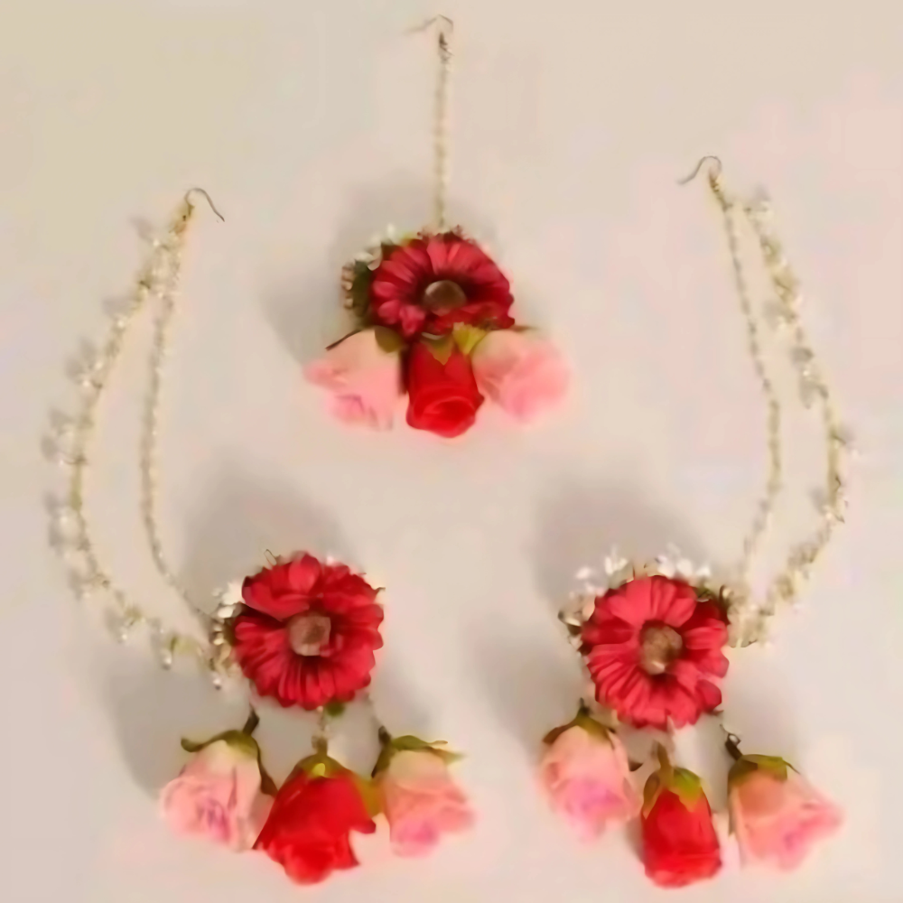 Artificial Flower Bridal/Non-Bridal Jewellery Set For Women Exquisite  Artificial Flower Jewellery Set, Perfect For Both Bridal And Non-Bridal