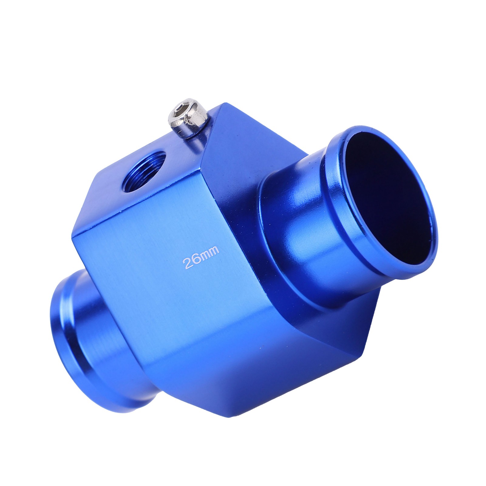 Water Temp Temperature Joint Pipe Sensor Gauge Radiator Hose Adapter 26mm Blue. 
