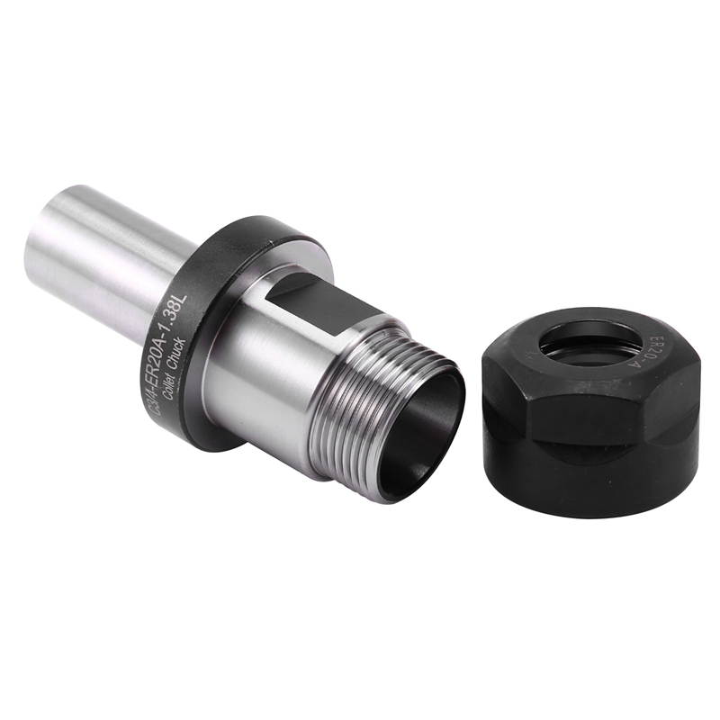 3Pcs Chuck Chuck + 1Pc R8 Chuck 3/4, with Flat TTS System Kit with 2Pcs Chuck Tool Holder C3/4-ER20 1.38 Tool Holder