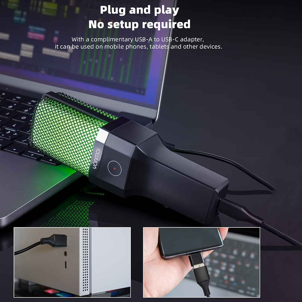 Yanmai X1R E-Sports Gaming Desktop Microphone with RGB Light & Blowout Net. 