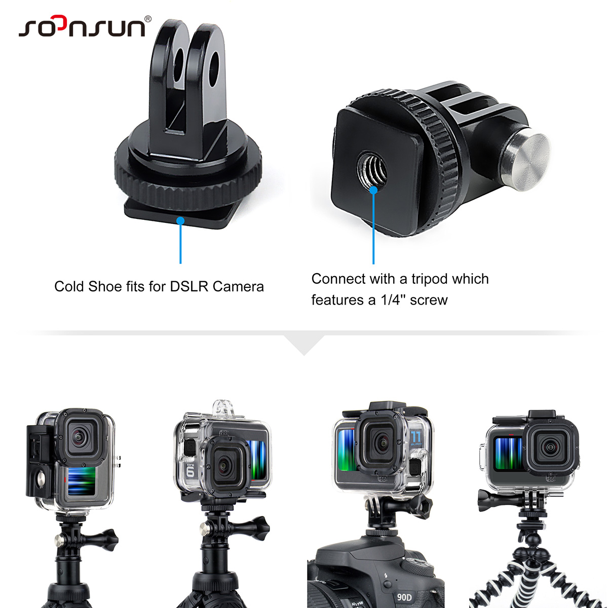 GoPro Hero 13 için SOONSUN yan açık koruyucu kılıf 12 11 10 9 siyah tel bağlanabilir iskelet kabuk konut git Pro 13 çerçeve. 