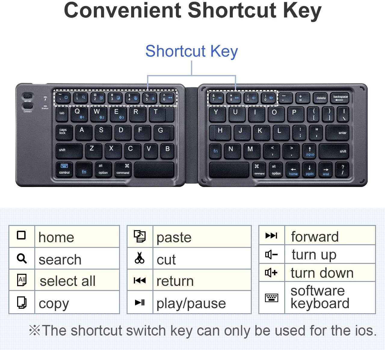 B68 Folding Bluetooth keyboard Rechargeable For Mobile And PC