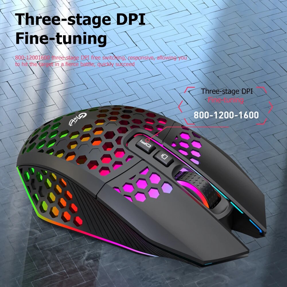 Wireless Gaming Mouse 1600 DPI Adjustable Computer 3 Gears X801 8 Buttons Mice for Household Computer Accessories. 