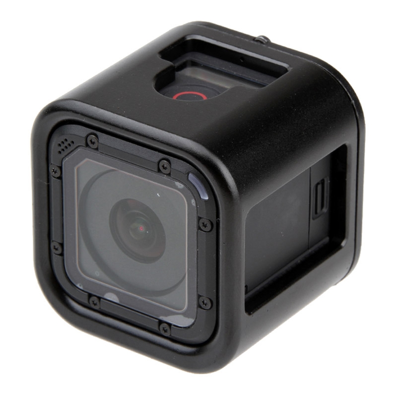 Housing Shell CNC Aluminum Alloy Protective Cage with Insurance Back Cover for GoPro HERO5 Session /HERO4 Session /HERO Session. 