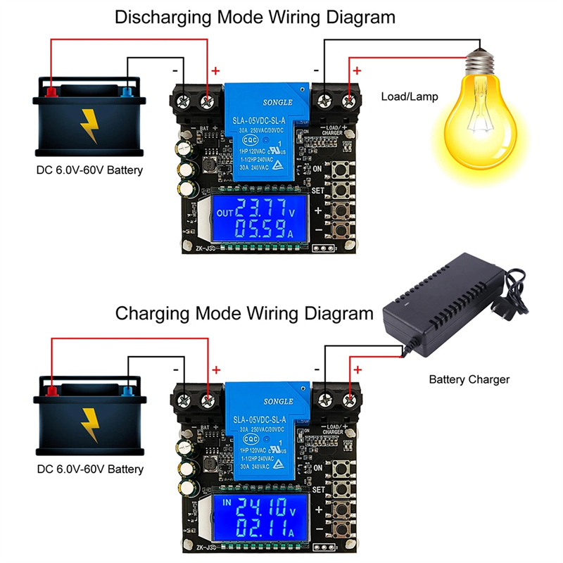 Coulomb Counter Module Power Indicator Lithium Battery Test Anti-Overcharge Overdischarge Protection Current 30A Meter 1 PCS Plastic. 