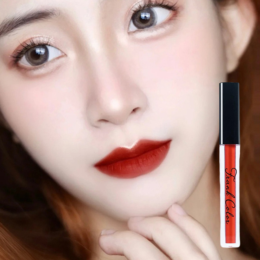 Frank Color Soft Velvet Lip Glaze Eight-piece Set Lipstick Long Lasting Moisturizing Waterproof Not Easy To Fade Not Easy To Dry Out Student Lip Gloss. 