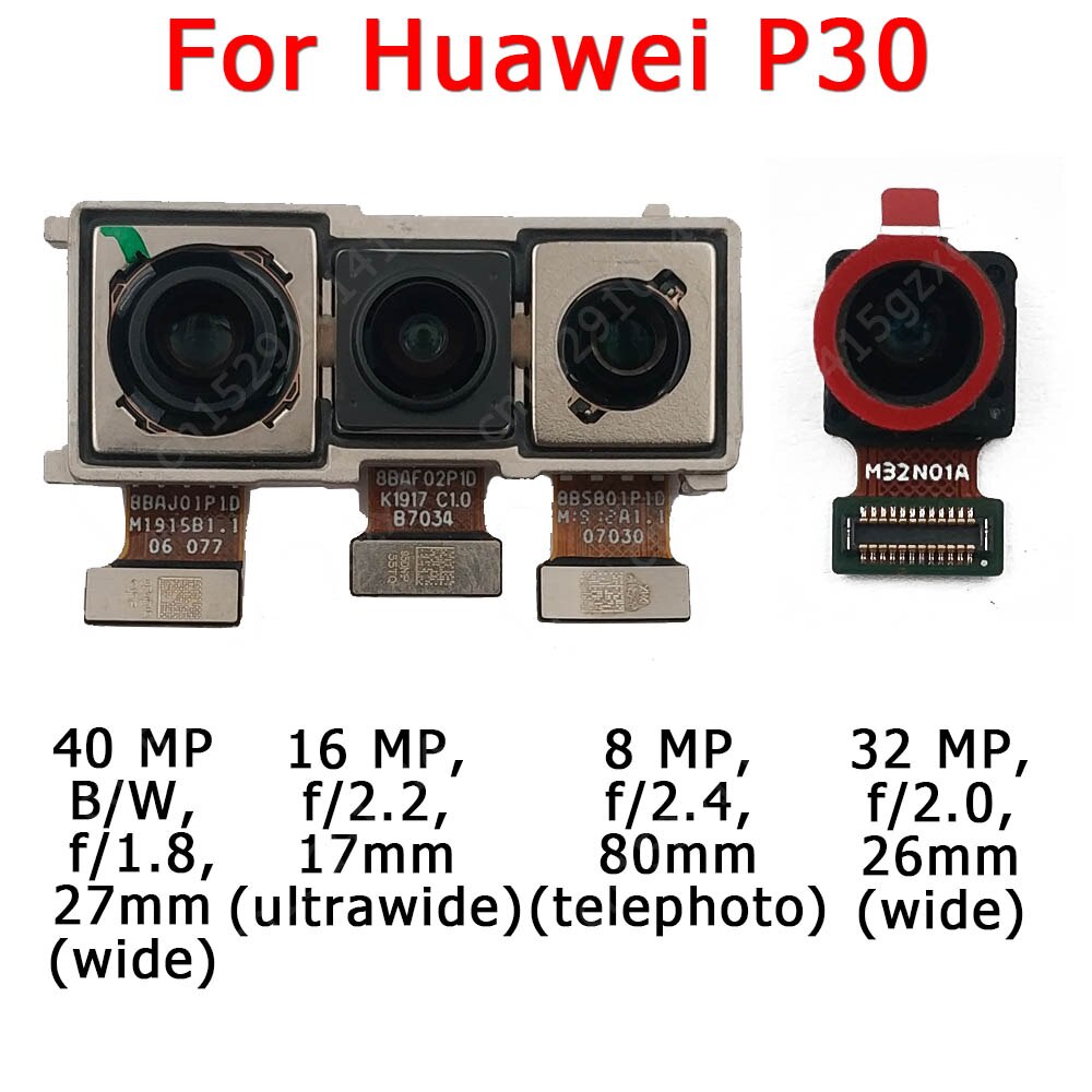 For Front Rear Back Camera For Huawei P30 Lite Pro P30Lite P30Pro Main Facing Camera Module Flex Replacement Spare Parts. 