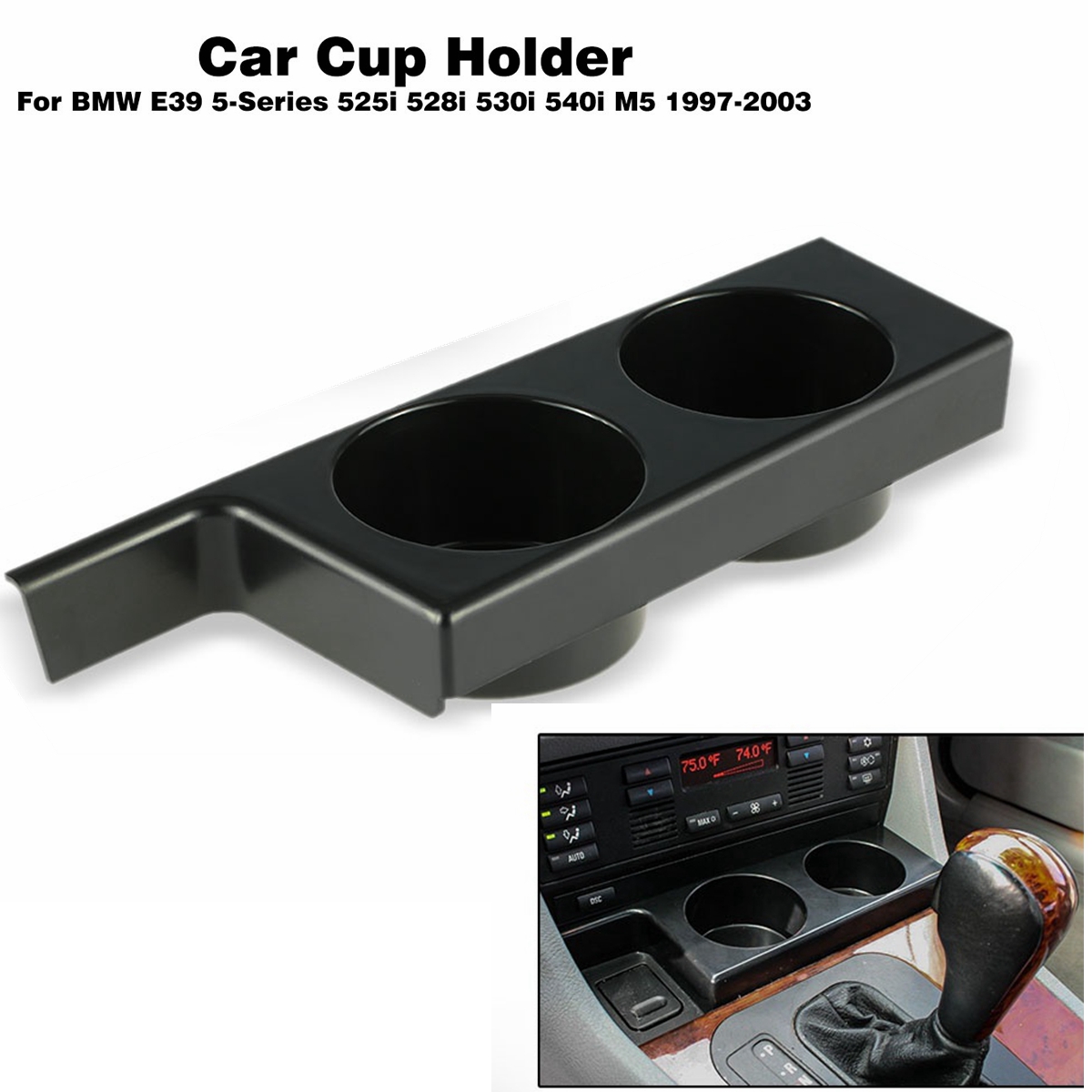 Center Console Cup Holder for BMW E39 5-Series 1997-2003 528i 525i