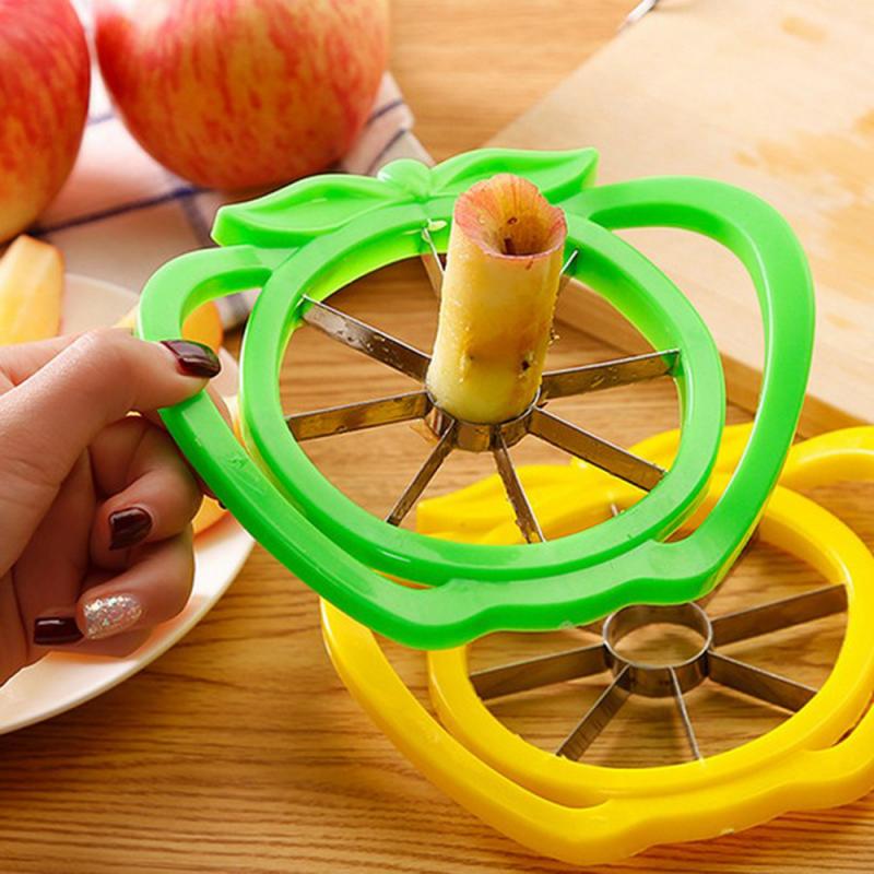 Creative Kitchen Apple Slicer Stainless Steel Blade Apple Slicer Convenient Fruit Slicer Safety Fruit Slicer Kitchen Device Sets-Random Color. 