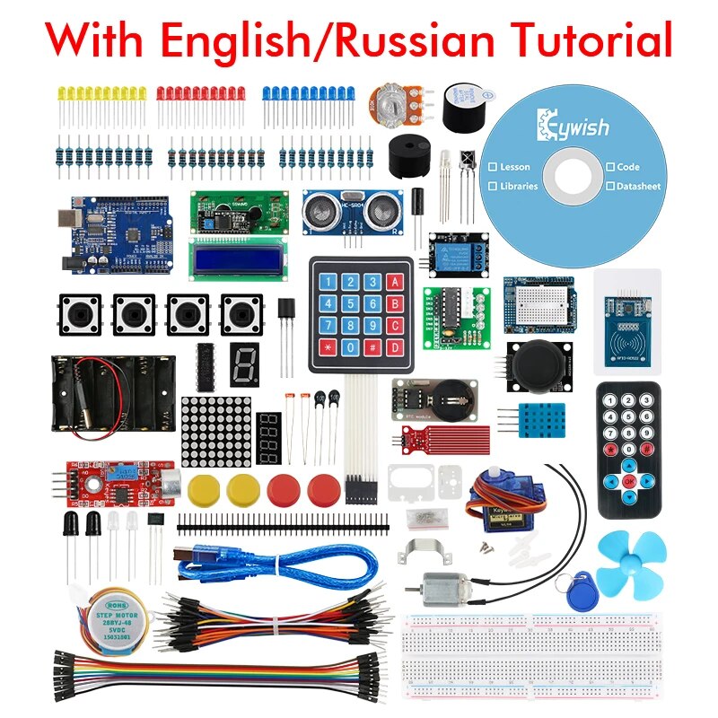 【YIYANGMAOYI111】Keywish Starter Kit for Arduino UNO R3 IDE Diy Kit support Mixly,Mblock Scratch with 30 English/ Courses. 