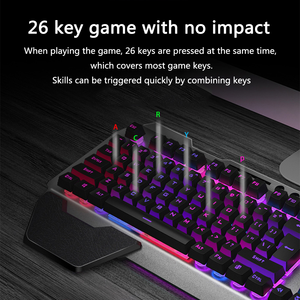 K680 Wireless Mechanical Gaming Keyboard And Mouse Kit Rgb Backlit Metal Panel Rechargeable Gamer Mouse Waterproof Keyboard Set. 