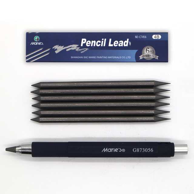 Maries Mechanical Pencil With Clutch Mechanism For 2B, 4B, 6B, 8B Leads + 6 Lead Refills (4B/5.6Mm). 