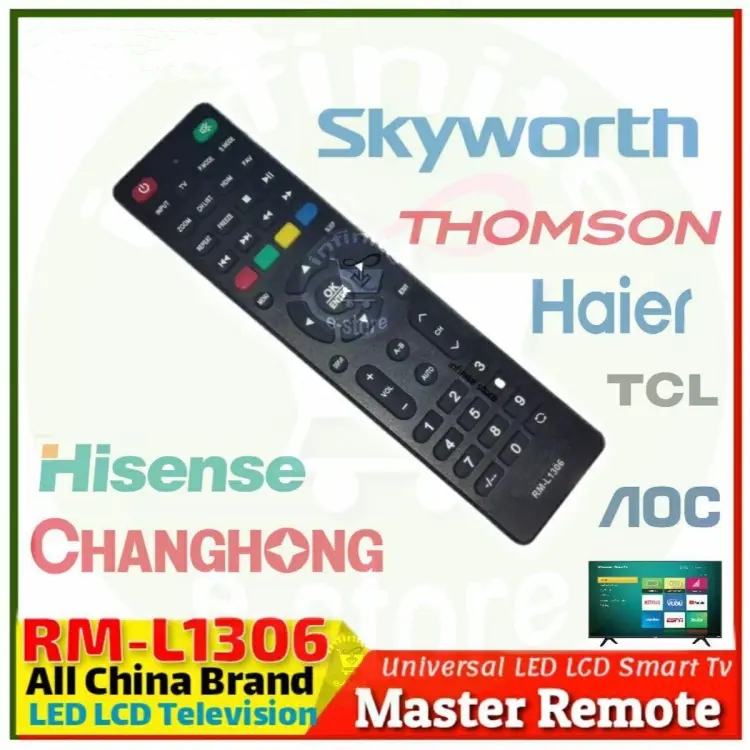 RM-L1306 All-in-One Universal TV Remote Control Replacement for All China Brand LED LCD Smart TV by Power Flash