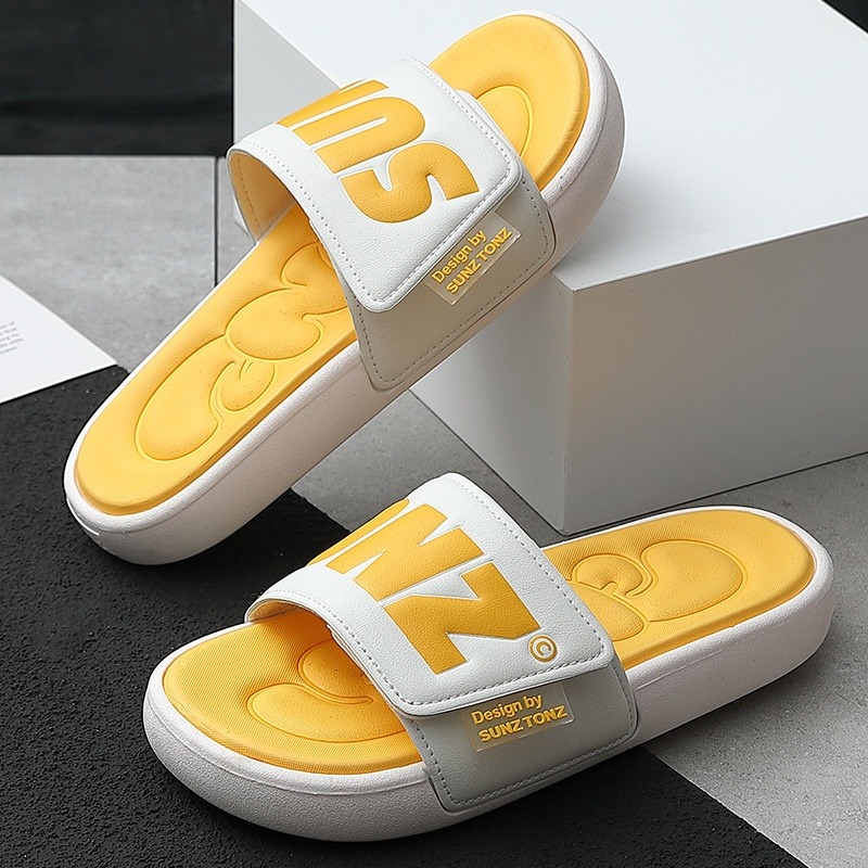 Stylish Black, Yellow, Green and White Color Slides Slipper SUNZTONZ Light Weight Casual Style Sandal for Men