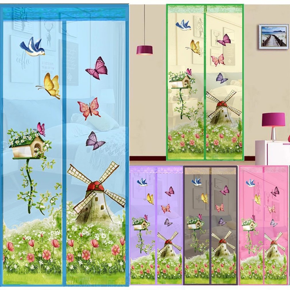 Hot 100x210CM Curtain Tool-free Magnetic Mosquito Net Anti Bug Fly Door Curtains Mesh Automatic Closing Door Screen