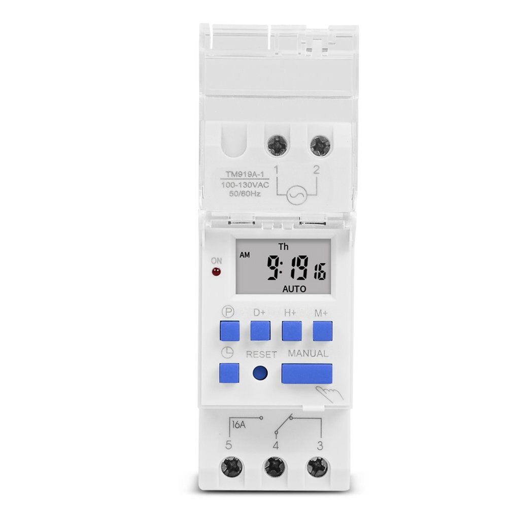 Din Rail Mount Digital Timer Switch Electronic Weekly 7 Days Programmable Time Controller  16A TM919A Timing Switch Relay. 