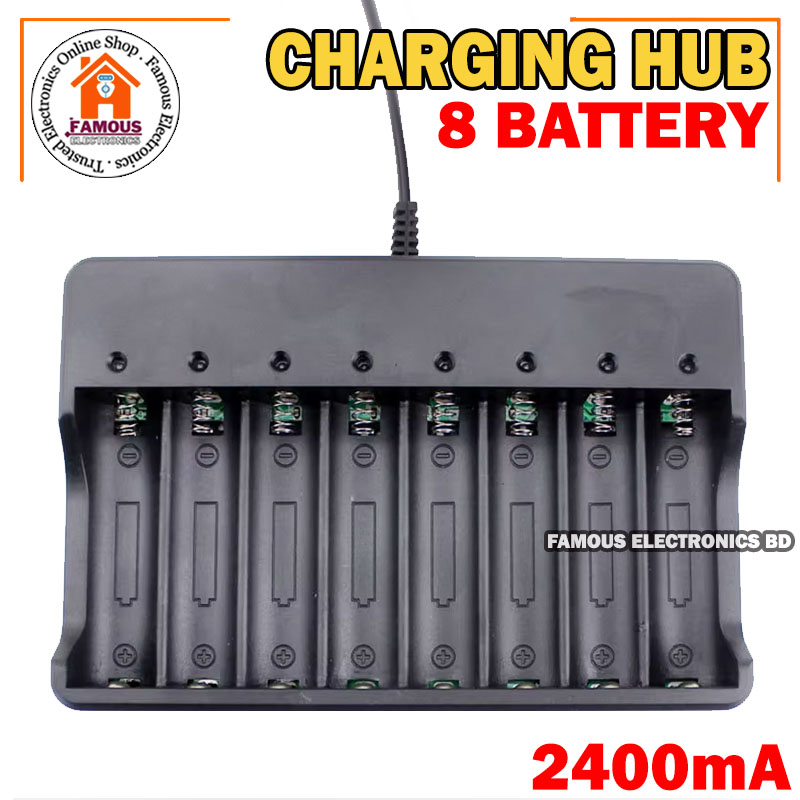 18650 Battery Charger 8 Slots for Rechargeable Batteries and Universal Smart Battery Charger for 18650 18500 18350 Li-Ion Intellicharge Charger 8 Bay (Battery Not Included). 