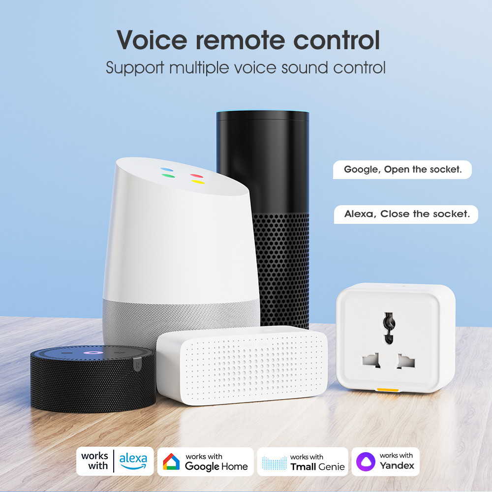 SMATRUL Tuya Wifi Smart Plug Universal Plug 2 Pin 3 Pin Socket with Power Monitor Type-C Timer Voice Control for Google Home Alexa Water motor Electric Geyser Water Heater 3500W. 