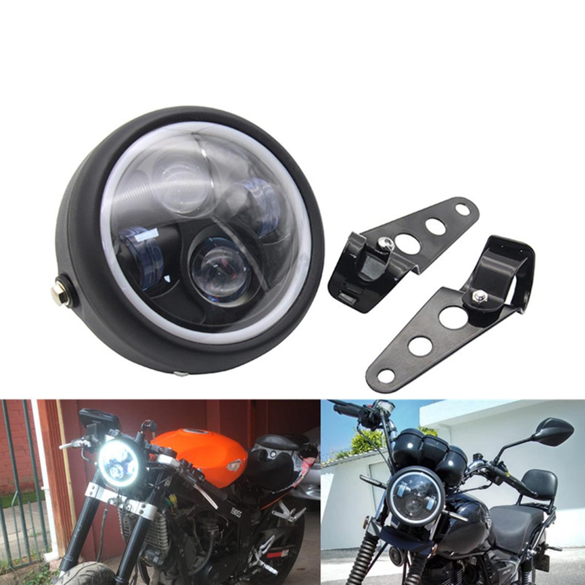 Headlight 6.5 '’オートバイLEDヘッドライト低いビームスパイラルDRLハーレーホンダにフィット 6.5