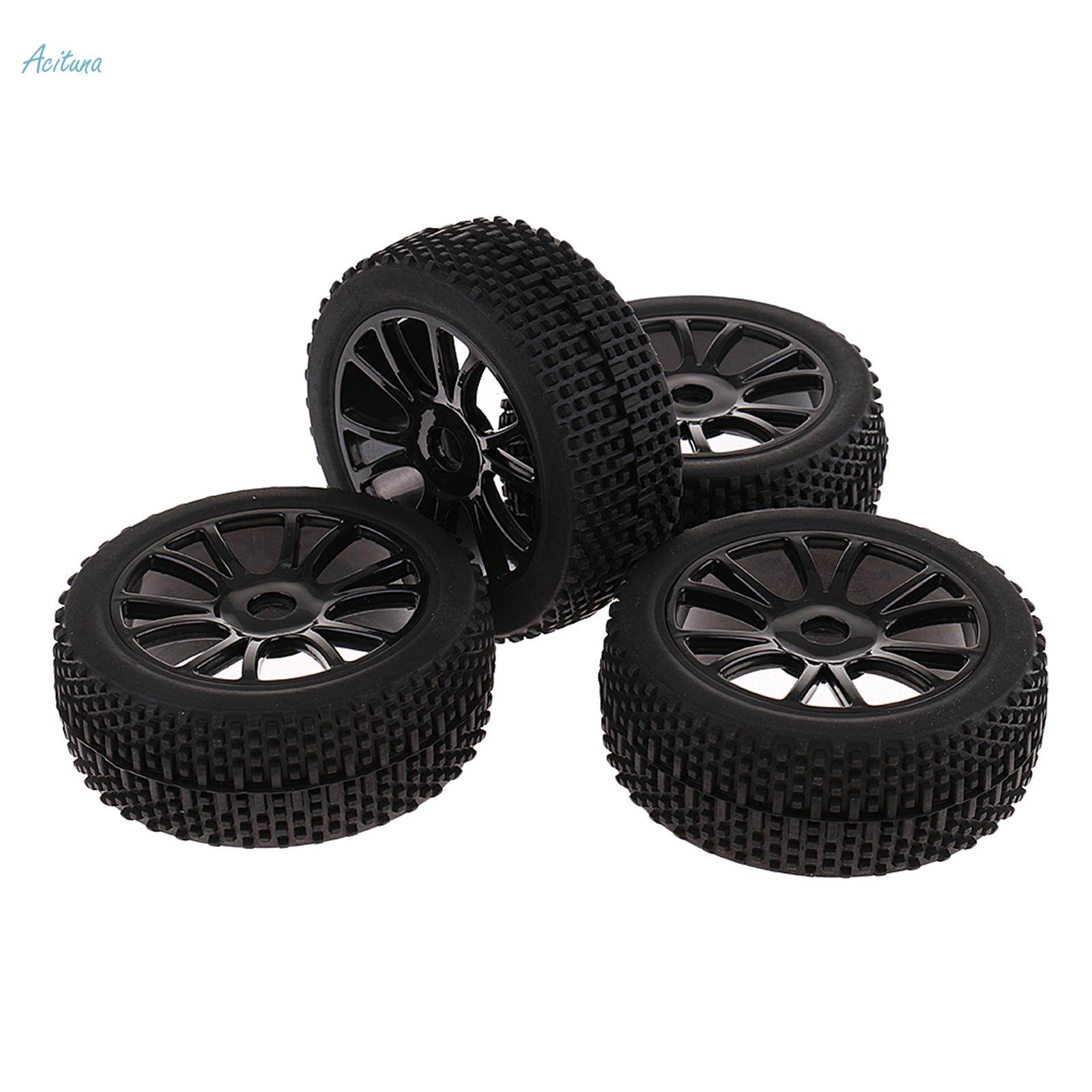 8Pieces 1/8 RC Car Tires Wheel Rims Hex for HSP HPI RC Car Parts. 