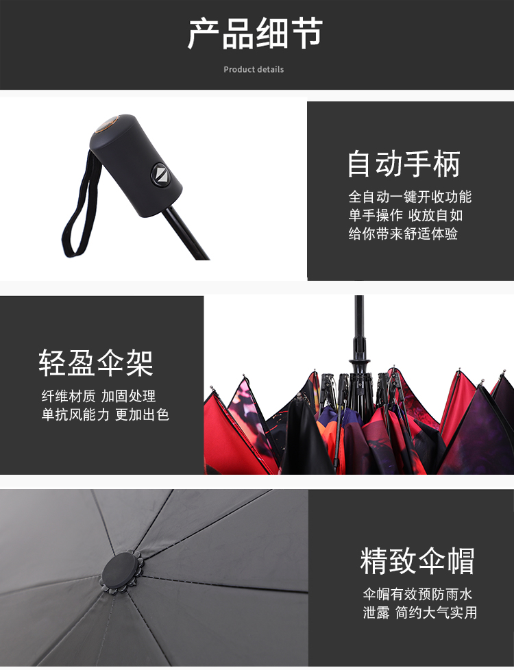 The Untamed Wei Wuxian Lan Wangji Xiao Zhan and Wang Yibo Custom Umbrellas Mo Dao Zu Shi Cosplay Automatic folding umbrella. 