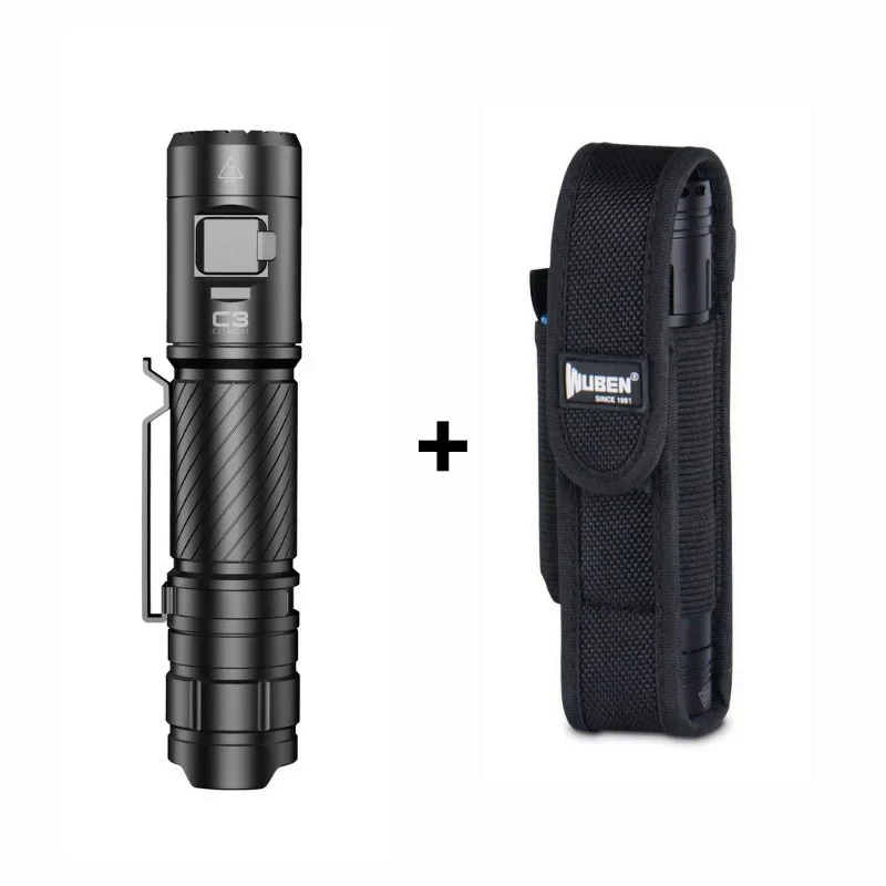 Wuben C3 type-C rechargeable LED flashlight high-powerful Troch light 1200lm with battery Waterproof camping lantern. 