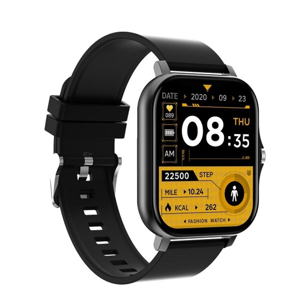 GT20 Smart Watch Bluetooth Calling Touch Display Metal Strip Extra Belt - Black. 
