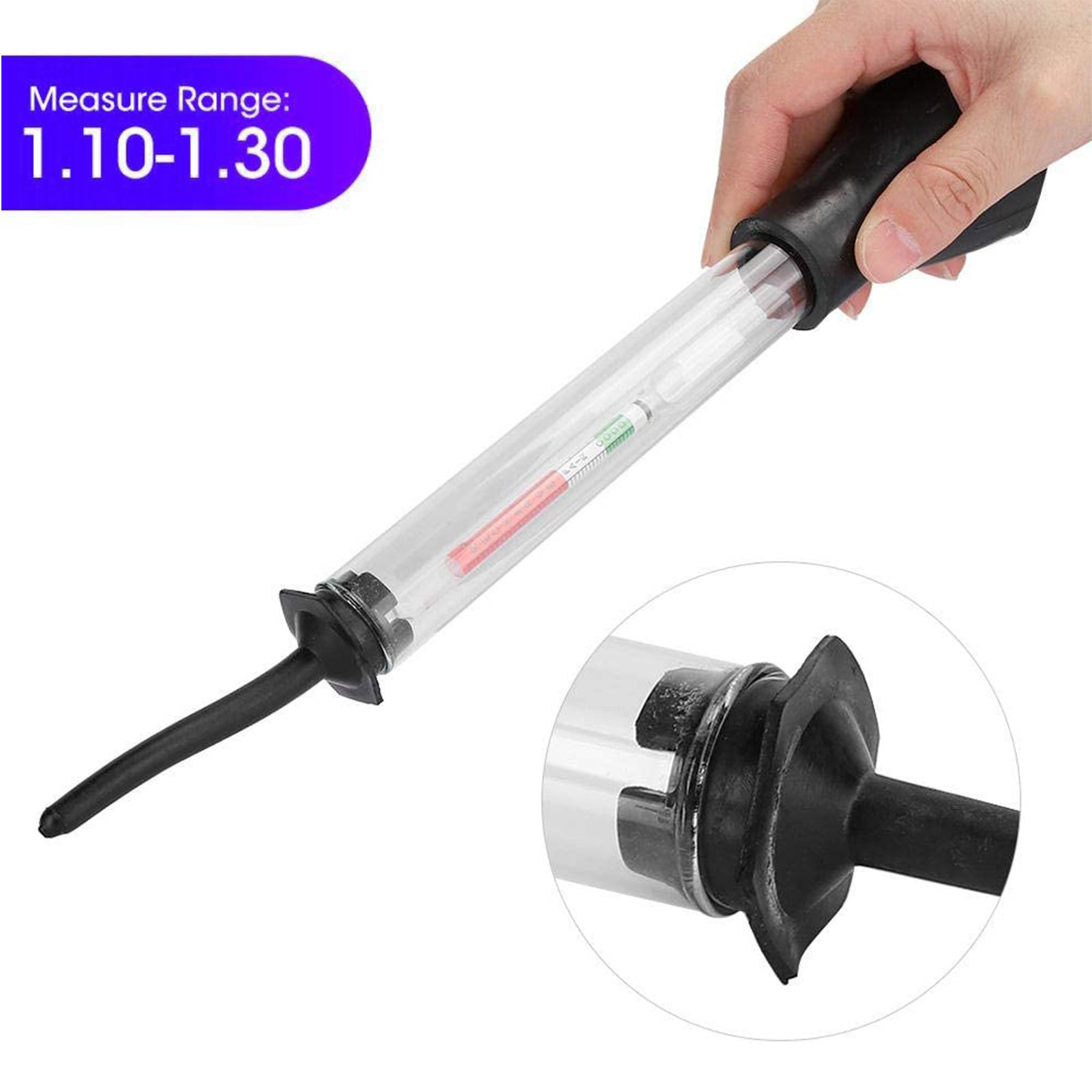 Yohomego Highly Accurate 0.005 Battery Hydrometer Test for Lead Acid Batteries | Small Electrohydraulic Density Tester