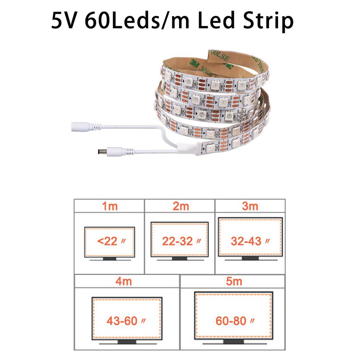 DC 5V USB WS2812B LED Strip 5050 Deam Color LED Light DIY Ambient Controller Box for Computer PC Screen Backlight. 