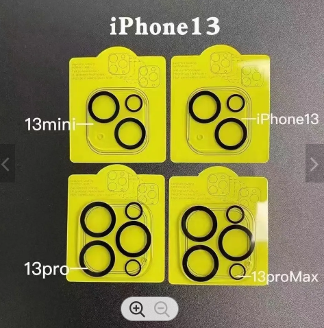Anti-scratch yellow backboard crystal Clear Camera Lens Screen Protector with black ring for iphone 13 pro. 