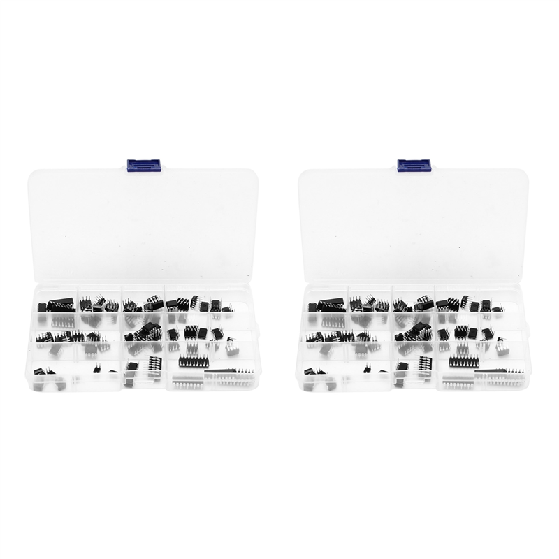 170 Pieces 10 Types Integrated Circuit Chip Assortment Kit, DIP IC Socket Set for Opamp Single Precision Pwm