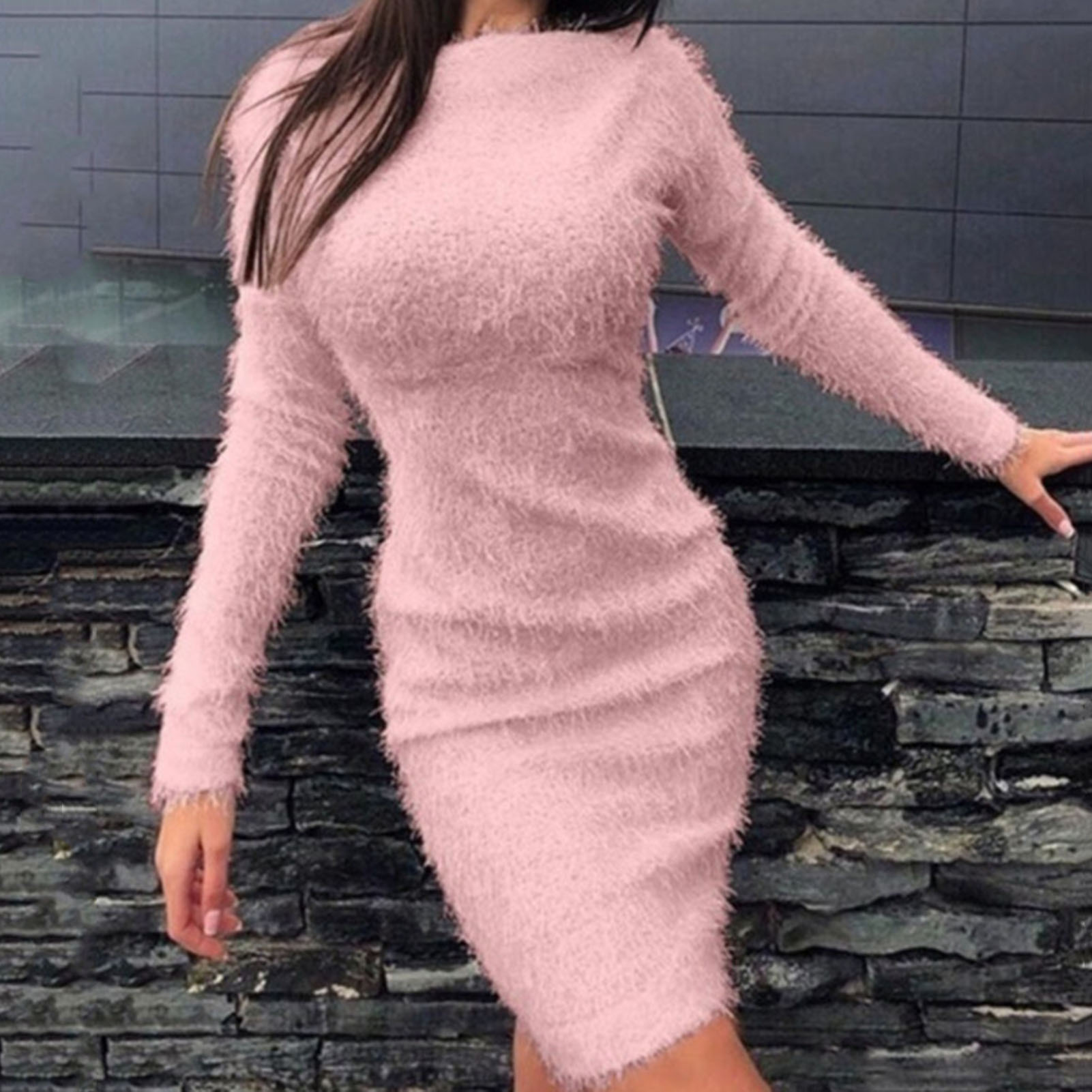 Female Dress Long Sleeve Slim Fit 