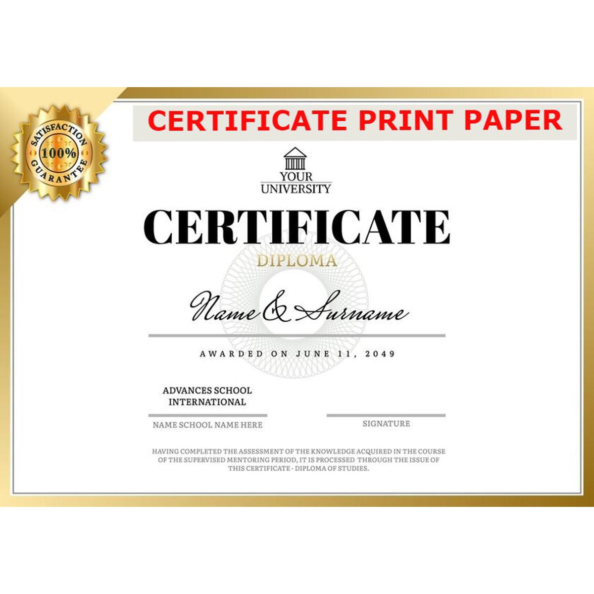 Certificate Print Paper Ambrush Paper | 150 gsm A4 size | Pack of 20 Pcs