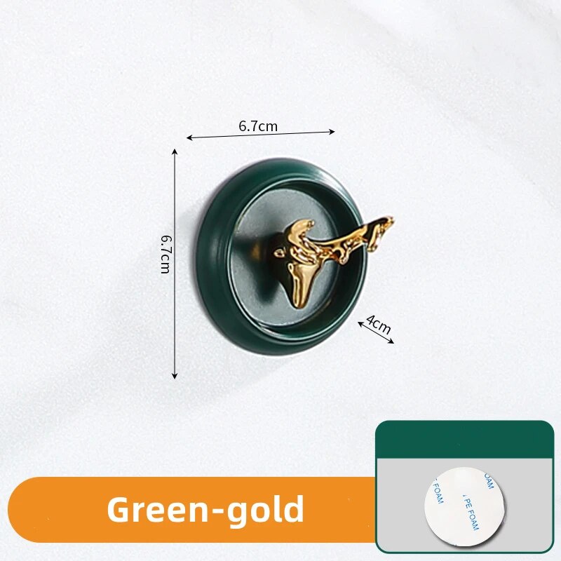 Stainless Steel Hook Luxury Creative Punch-free Sticky Towel Coat Hook Bathroom Toilet Over Door Wall Robe Hanger Wall Hooks