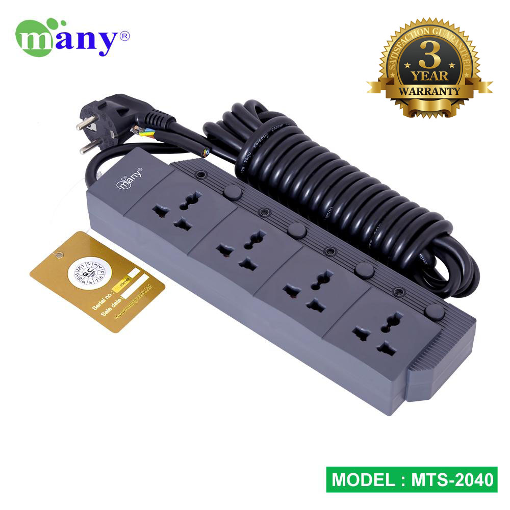 Multiplug Heavy Duty 4 Output Model MTS-2040 - Versatile Power Strip with 4 Sockets for Enhanced Connectivity and Durability. 
