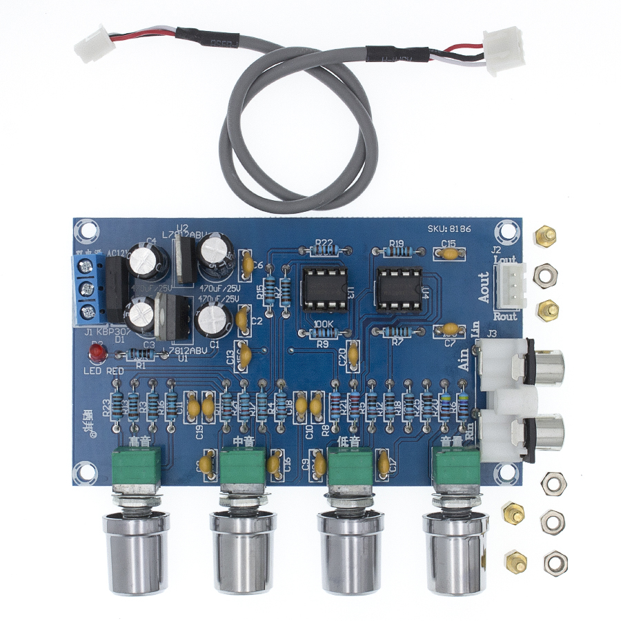 NE5532 Preamp Pre Amplifier Audio Adjustment Plate Double AC12V HIFI Amplifier Preamplifier Volume Tone Control. 