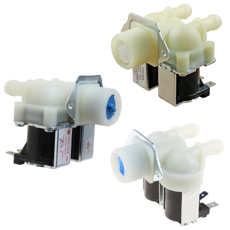 Washing Machine Solenoid Valve. Washing Machine Water Inlet Replace.Double Valve.Replacement washing machine  inlet valve.Washer Inlet Valve Replace. 220V. 
