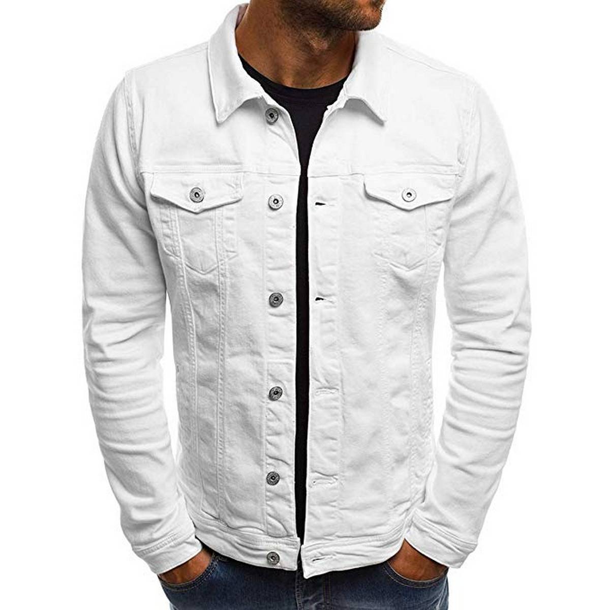 white jean jacket cheap
