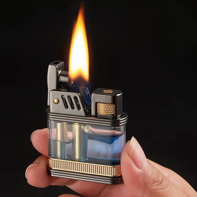 Creative Transparent Oil Tank Lighter New Press Pump Cover Ignition