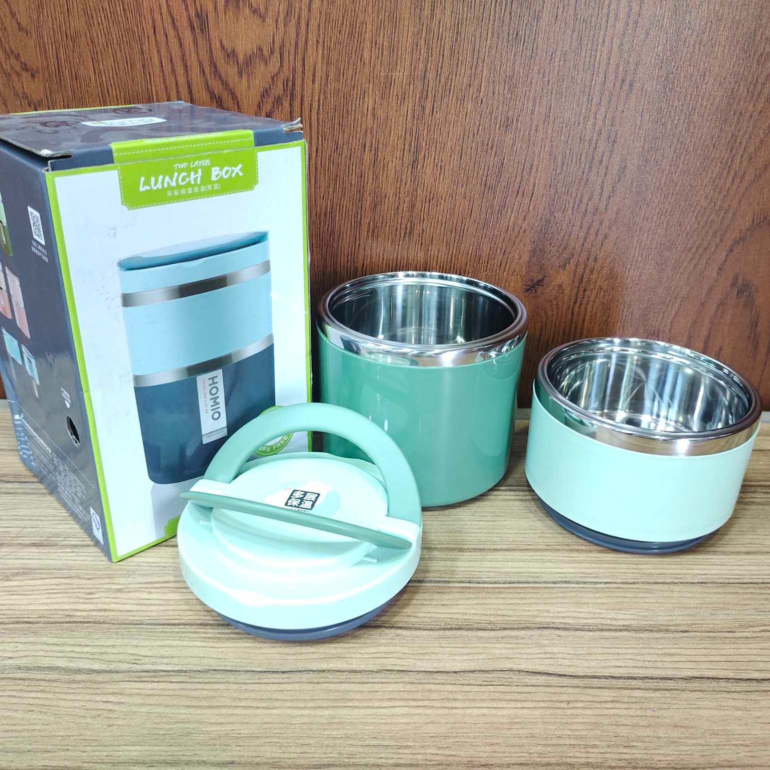 Multi Color Homio Tedemei bento lunch box student worker 2 layer leakproof stainless steelinner persistent heat preservation.CD:780.