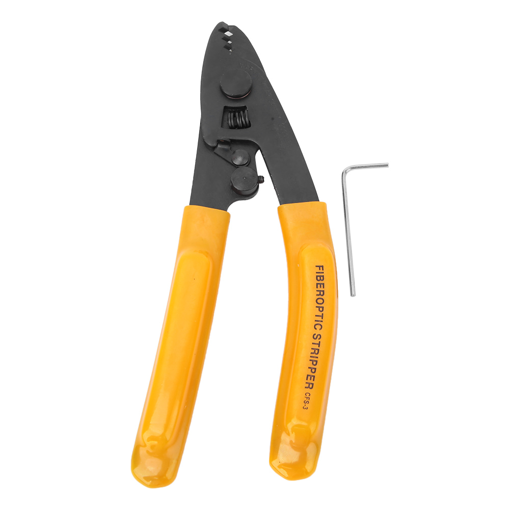 Hand Stripper Fiber Optic Stripping Pliers 3 Port Hole Ergonomic with Hex Socket Wrench. 