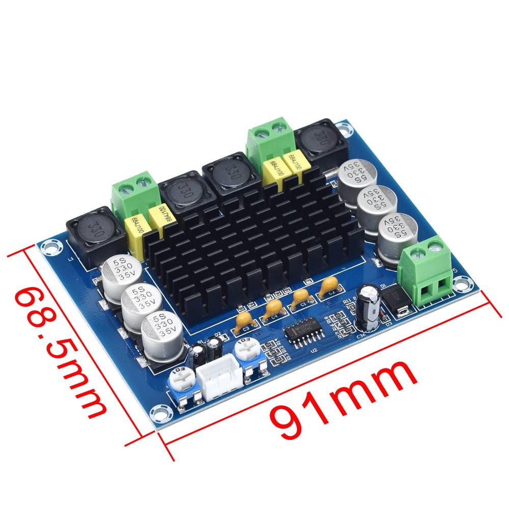 TZT DC 12V 24V 120W*2 TPA3116 D2 Dual Channel digital Power audio amplifier board  good. 