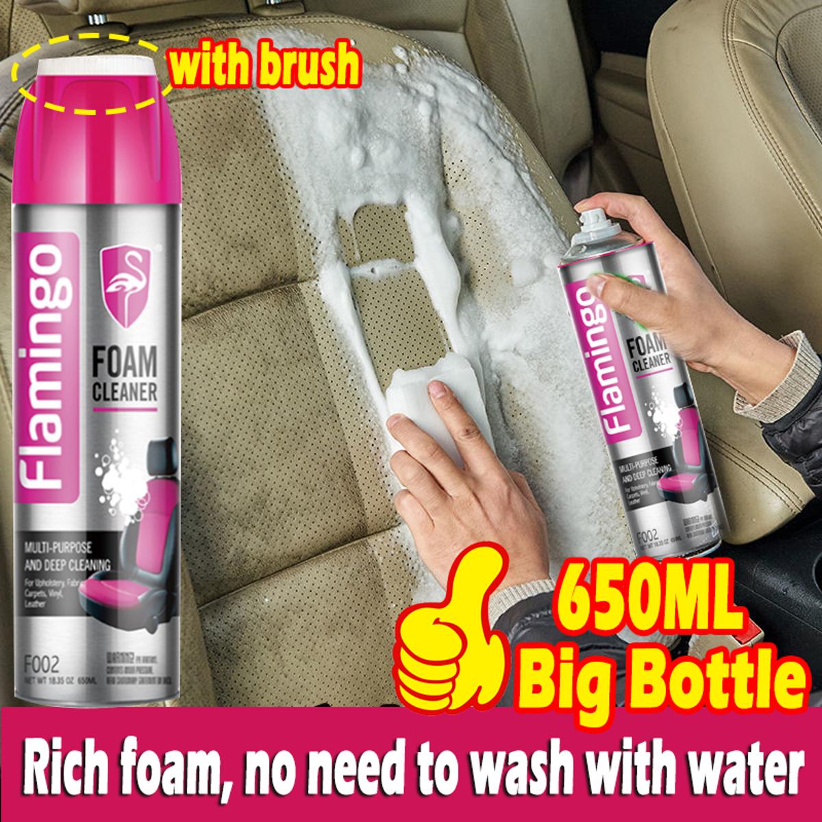 Flamingo Multi Purpose Foam Cleaner for Deep Cleaning Car Interior Leather, Carpet and Upholstery (650 ML)Car foam cleaner spray Car Cleaner Foam Cleaner Spray Suitable for car seats Dashboard Cleaner Car Cleaning Upholstery Spray