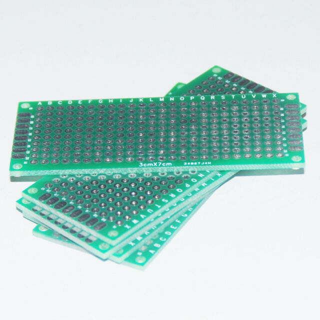 Veroboard Double Side Dot 3x7cm Glass Fiber Stripboard PCB Printed Circuit Board Project Board For Prototyping Weld Soldering Arduino DIY. 