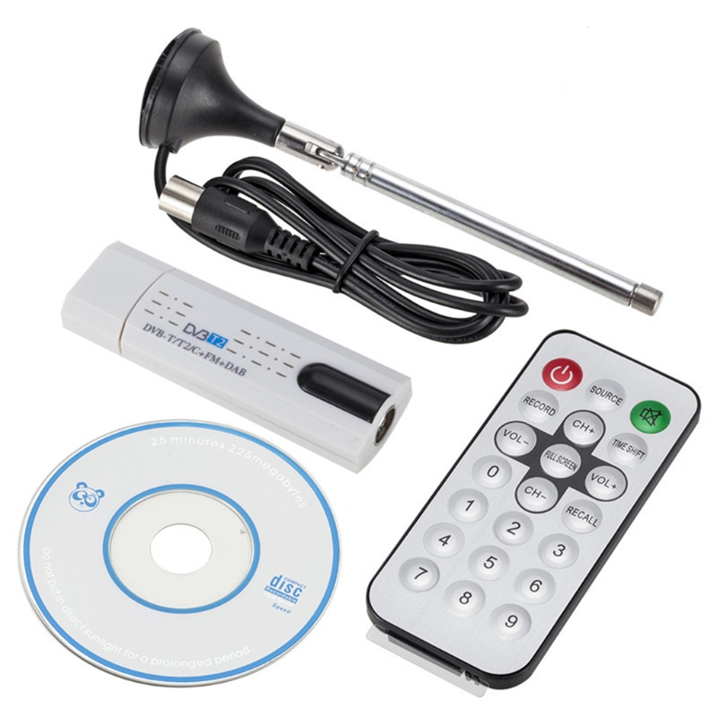 Cyfrowy Tuner satelitarny DVB T2 TV Stick USB z anteną zdalną H D USB odbiornik TV DVB-T2/DVB-T/DVB-C/FM/DAB TV Stick USB