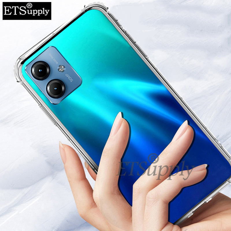 Phone Case Moto G54 Case Transparent Case Shockproof Silicone Clear Casing for Motorola G54 Handphone Protective Cover Housing